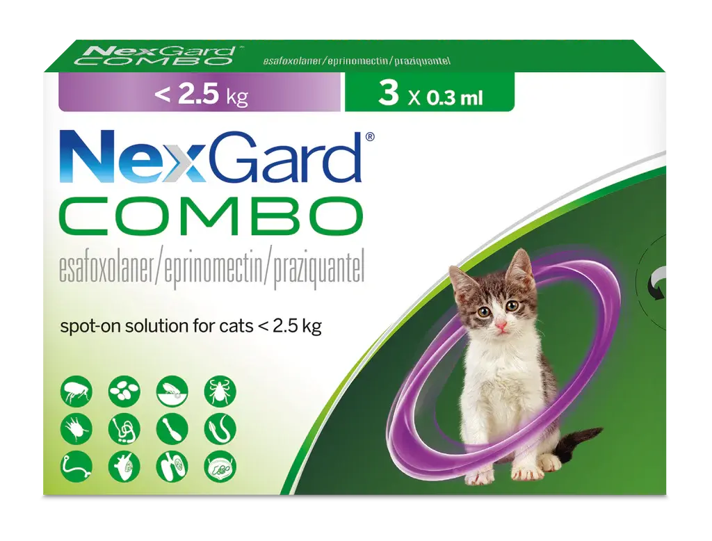 NexgardCombo Yavru < 2.5 Kg Kediler İçin İç Dış Parazit Damla 3 Pipet