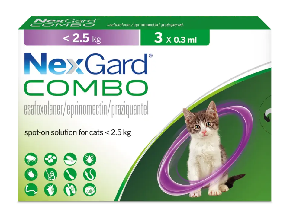 NexgardCombo Yavru < 2.5 Kg Kediler İçin İç Dış Parazit Damla 3 Pipet
