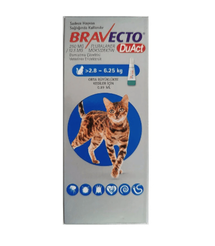 Bravecto DuAct 2.8-6.25 kg Kediler İçin Damla 0.89 Ml