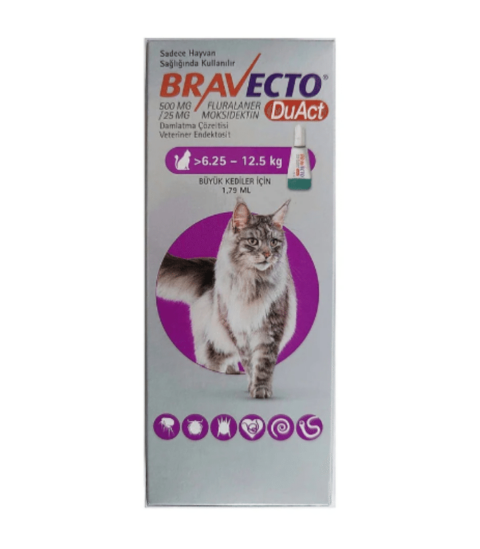 Bravecto DuAct Kedi 6.25-12.5 kg Damla 1.79ml 1 Tüp