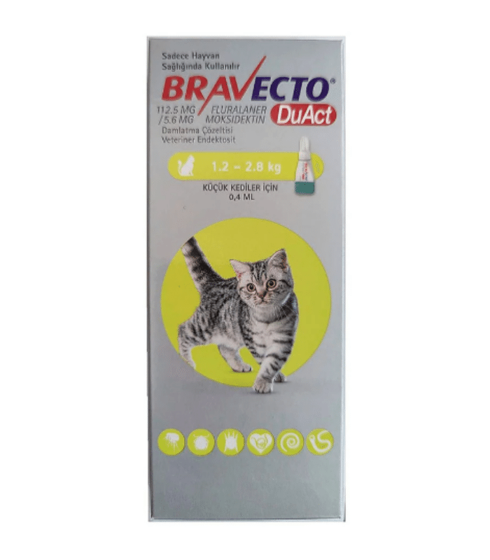 Bravecto DuAct Kedi 1.2-2.8 kg İçin Damla 0.4ml 1 Tüp