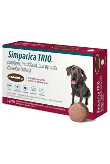 Simparica Trio 5 - 10 Kg Arası Köpekler İçin İç Dış Parazit Tableti ( 1 Kutu 3 Tablet İçerir ) SKT :02/2027